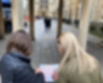 Participants out on a 'field trip' in Bath using our Bath map